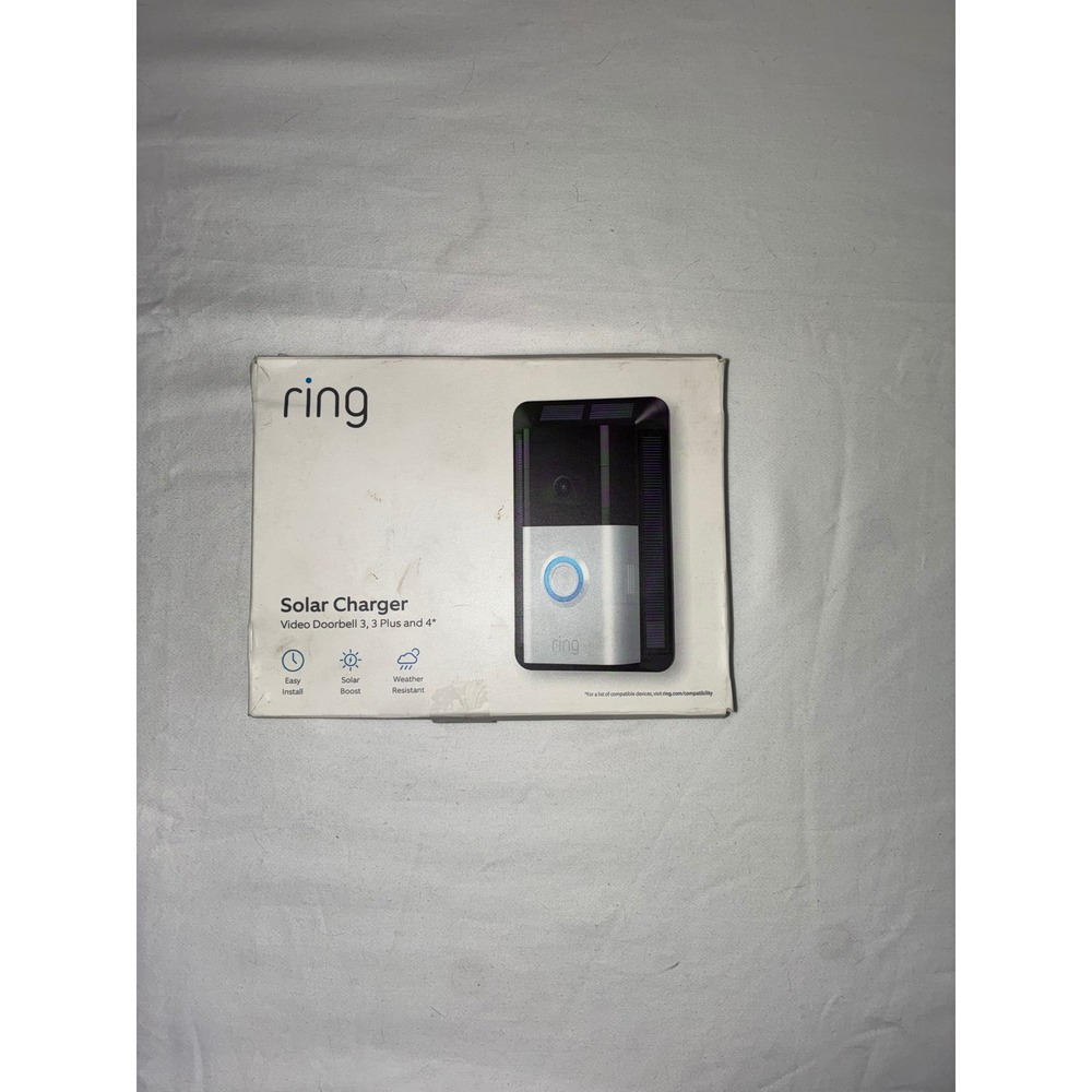 Ring Solar Charger for Video Doorbell 3 3 Plus and 4 Black Mounting Bracket
